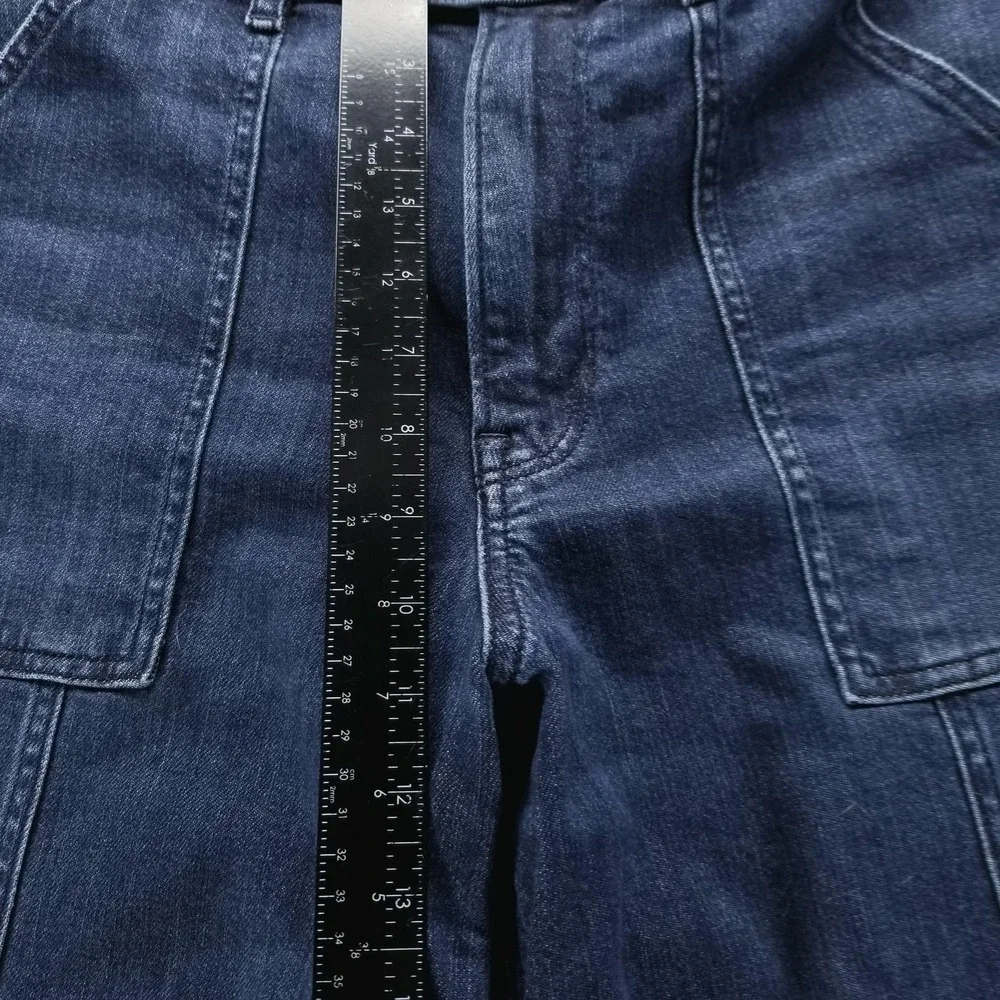 American‎ Eagle Jeans Womens 10 Blue Super High Rise Baggy Wide Leg Dark Wash